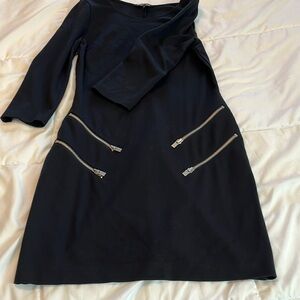 Express short dress with zippers on front